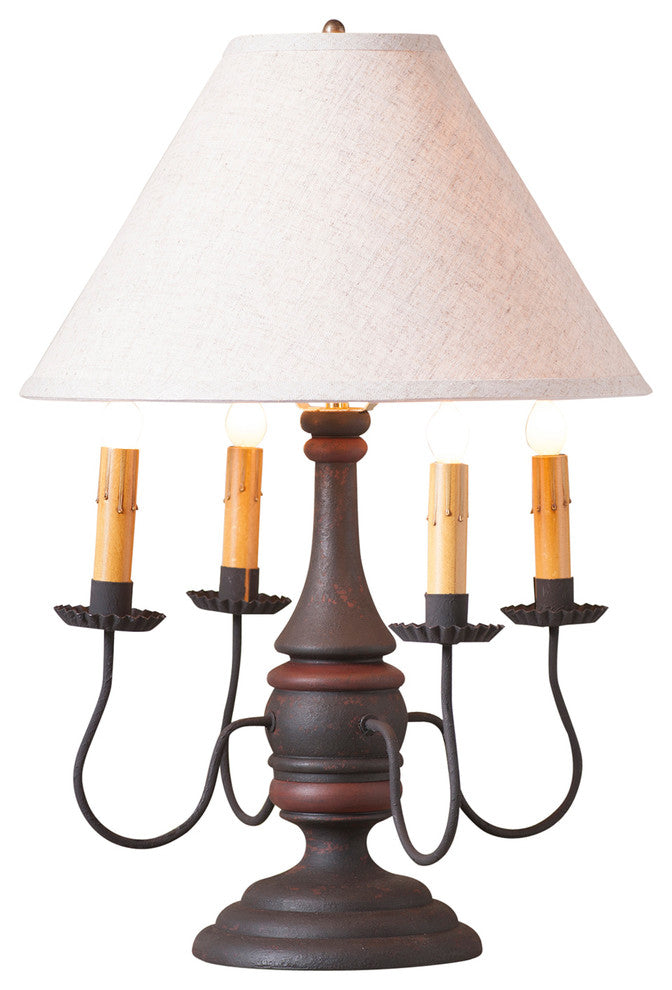 Jamestown Lamp in Hartford Black and Red with Shade
