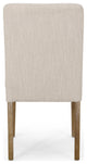 Kuna Contemporary Upholstered Dining Chair, Set of 2, Beige/Weathered Brown