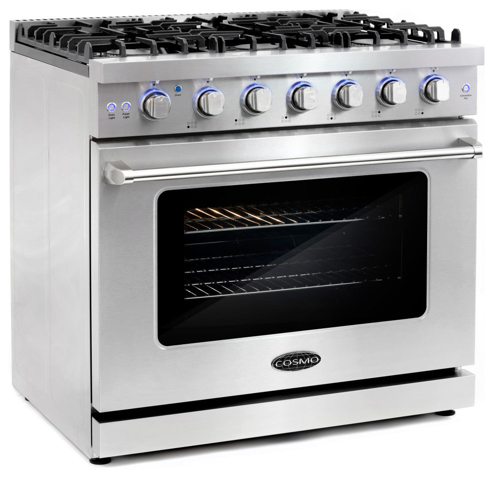 2-Piece Kitchen, 36" Gas Range and 36" Wall Mount Range Hood