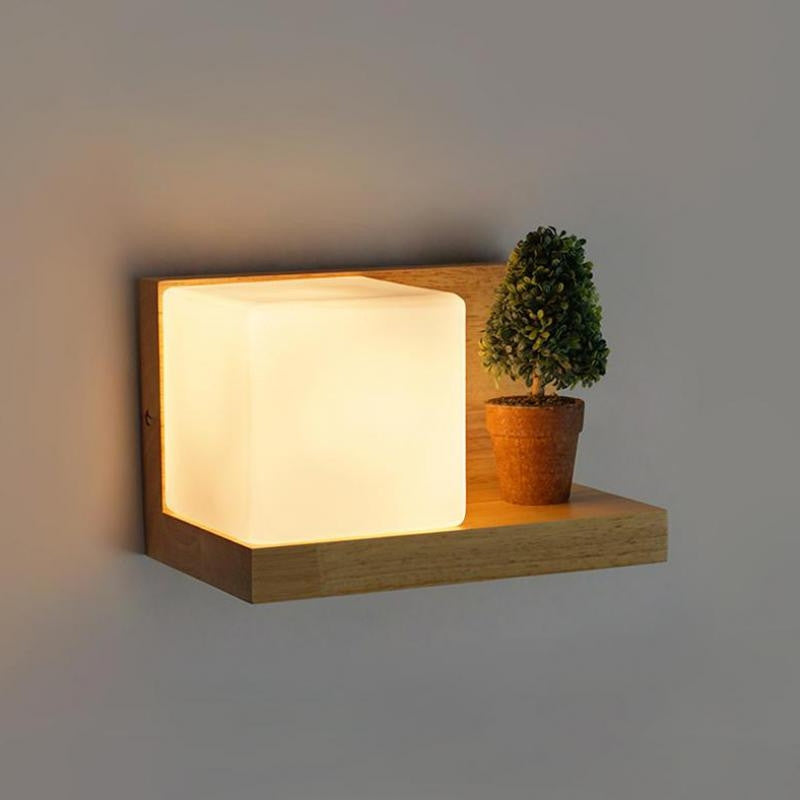 Tarragona | Wooden Shelf with LED Lamp, Left