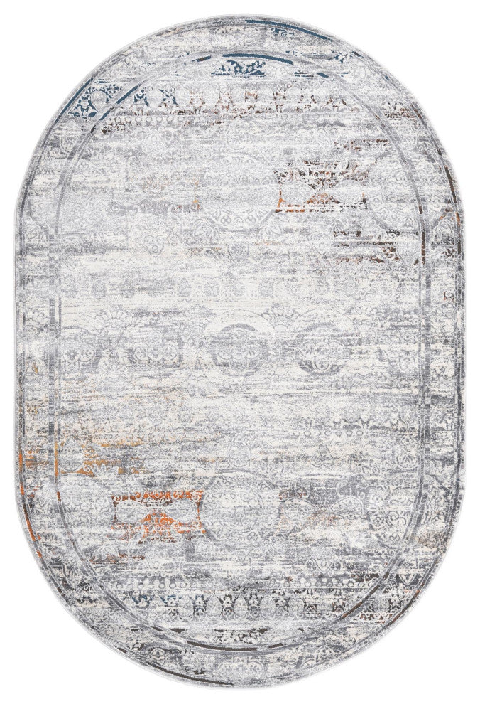 Unique Loom Charlotte Finsbury Rug, Multi, 5'3x8'Oval