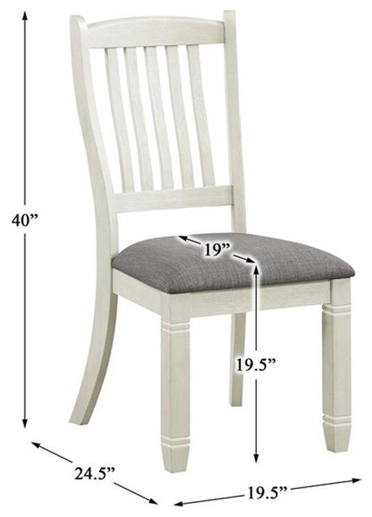 Lexicon Granby Pine Wood Dining Room Side Chair in Antique White (Set of 2)