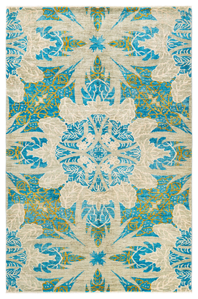 Ray One-of-a-Kind Hand-Knotted Area Rug Light Gray, 5'0"x7'10"