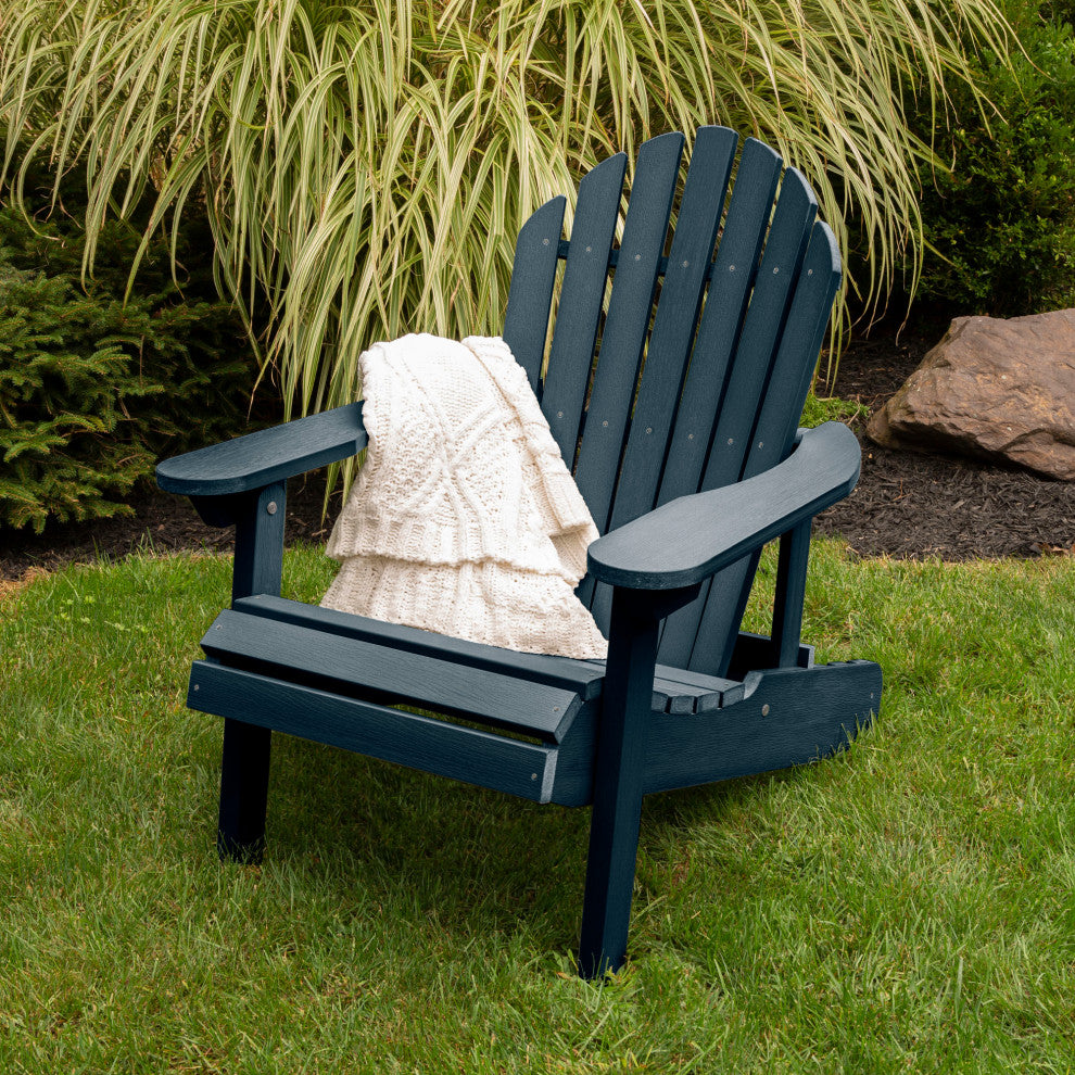 Merrow Folding & Reclining Adirondack Chair, Navy