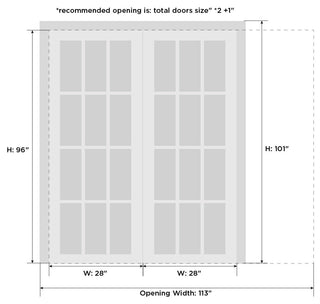 Sliding French Double Pocket Doors 56x96"