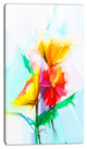 Still Life Yellow Red Gerbera Flower, Large Floral Canvas Art Print, 28"x60"