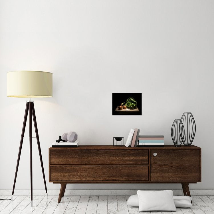 "Onions And Lettuce" Framed Canvas Giclee by Antonio Zoccarato, 17x13"