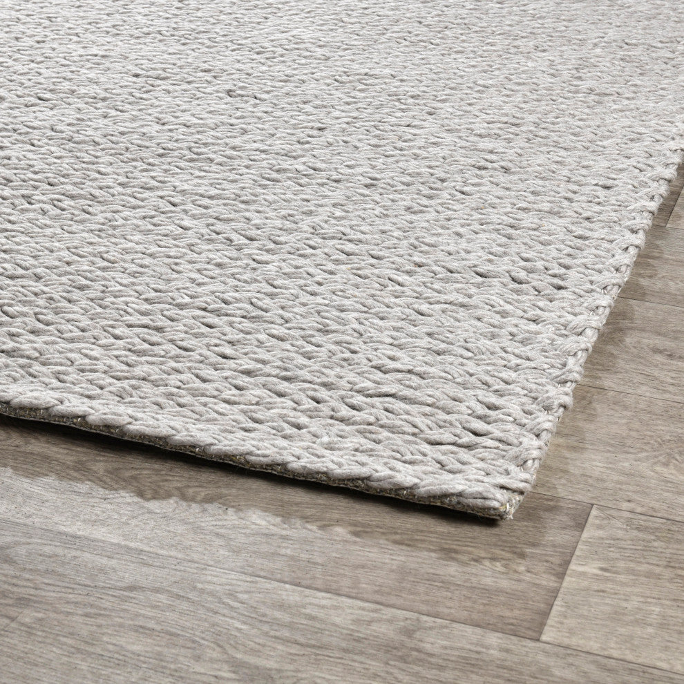 Oxnard Wool Area Rug by Kosas Home, Grey, 5x8