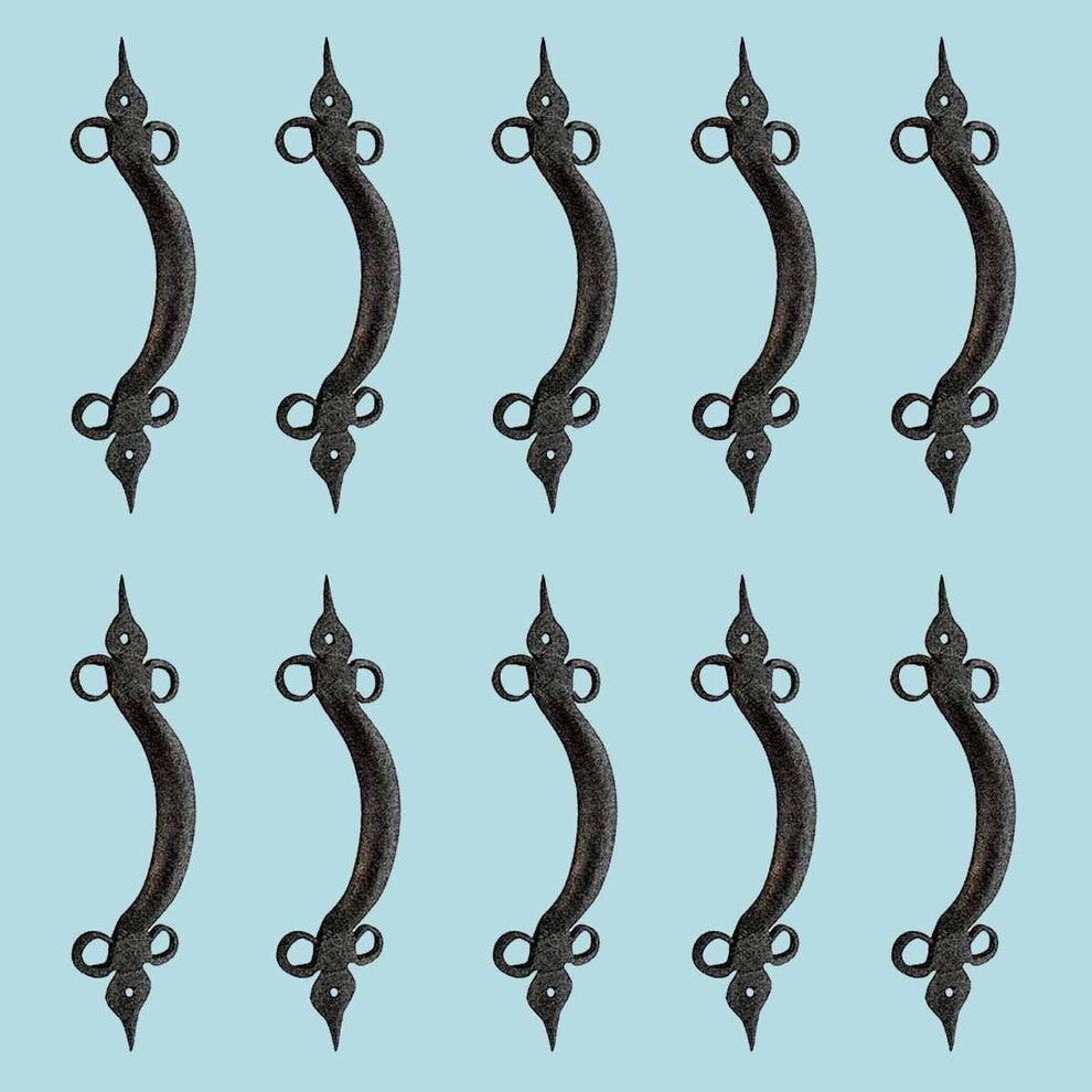 Door Pull Spear Black Wrought Iron 10 1/2" |