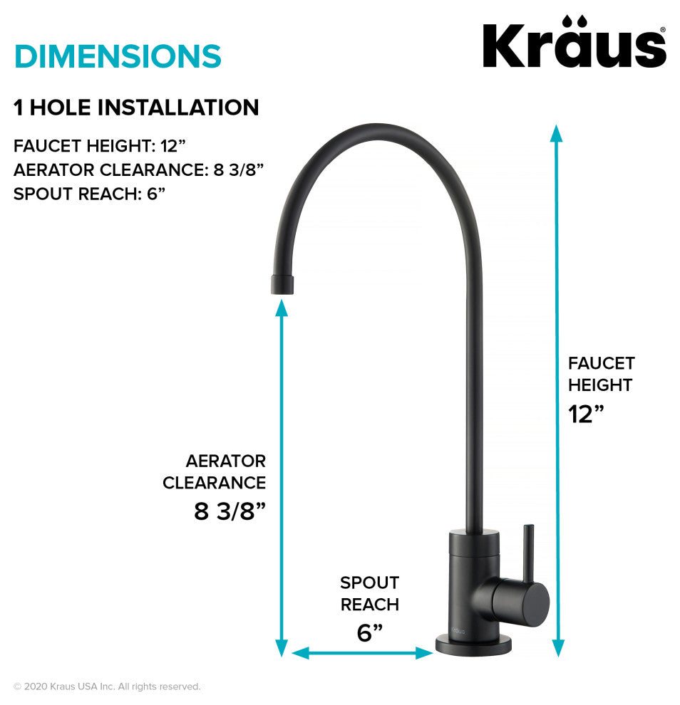 Purita Drinking Water Dispenser Beverage Kitchen Faucet, Matte Black
