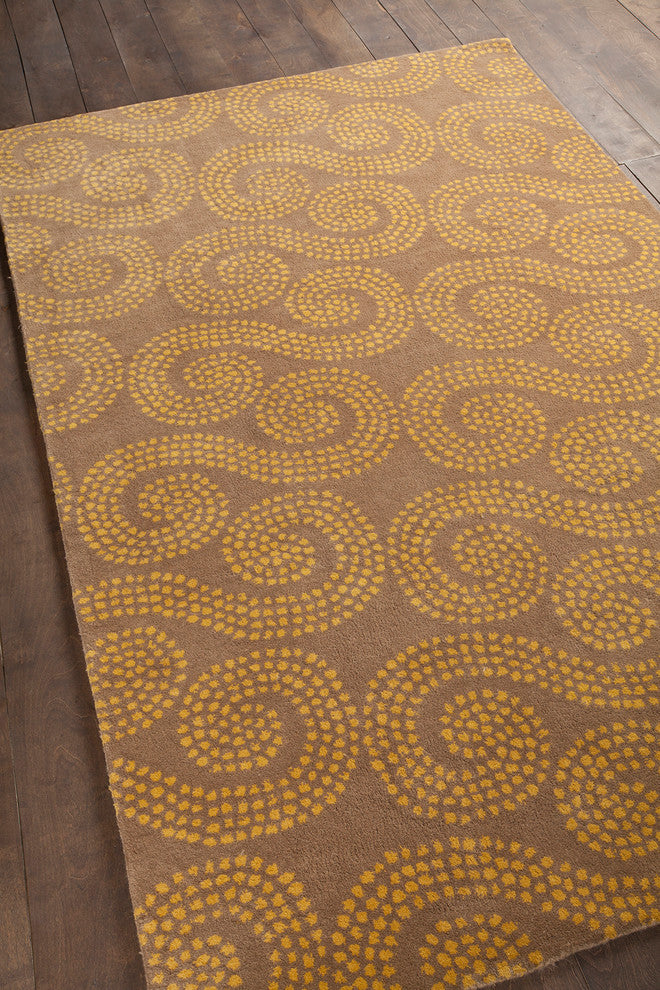 Stella Contemporary Area Rug, Brown and Gold, 8'x10'