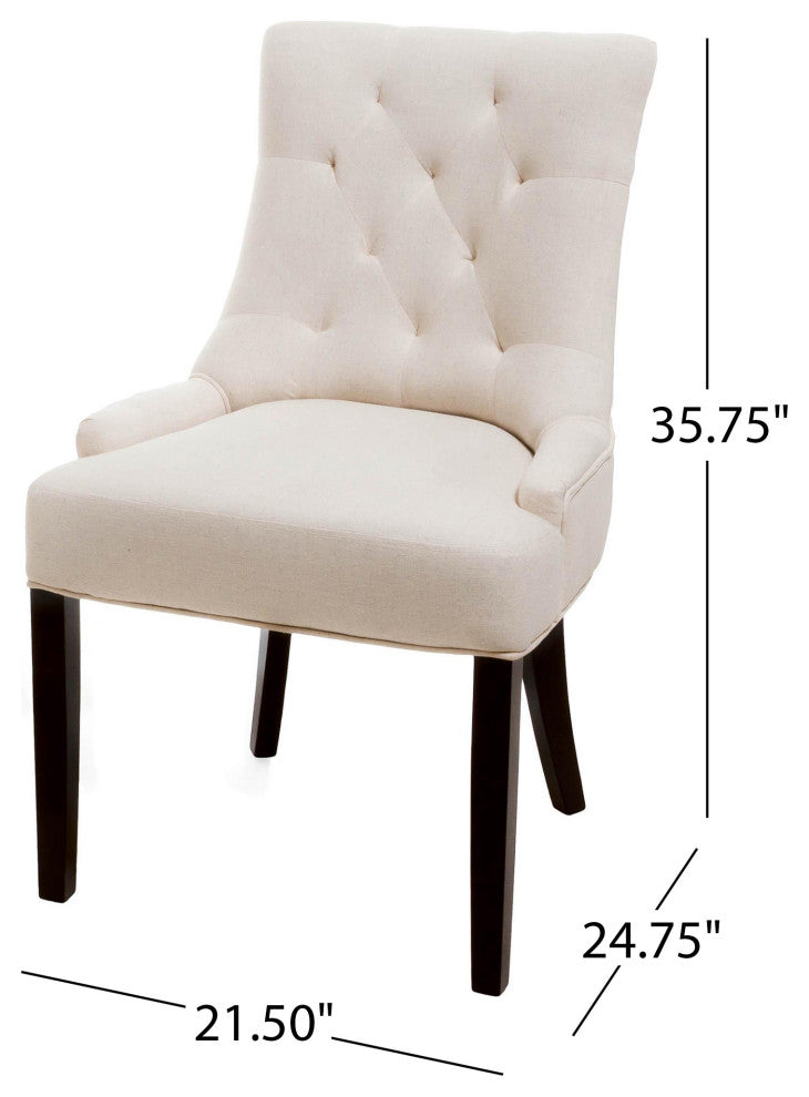GDF Studio Janelle Tufted Fabric Dining/ Accent Chair, Set of 2