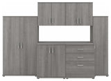 Universal 6 Piece Laundry Room Storage Set in Platinum Gray - Engineered Wood