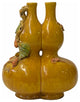 Handmade Chinese Ceramic Distressed Yellow Double Gourd Vase Hws1767