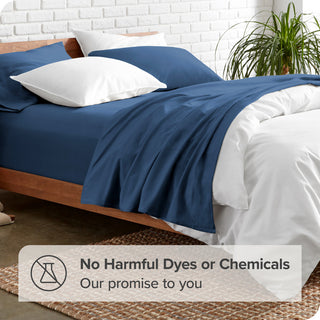 Bare Home 1800 Microfiber Sheet Set, Dark Blue, King
