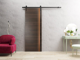 Sturdy Barn Door 42 x 96 | Planum 1010 Chocolate Ash with  | 8FT