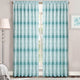 Printed Microfiber 2 Piece Curtain Set, Teal, 60" X 96"