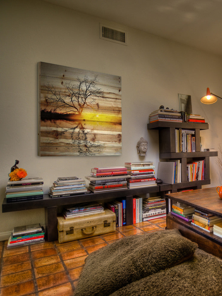 "Killaloe" UV Ink Print on Natural Pine Wood, 40"x40"