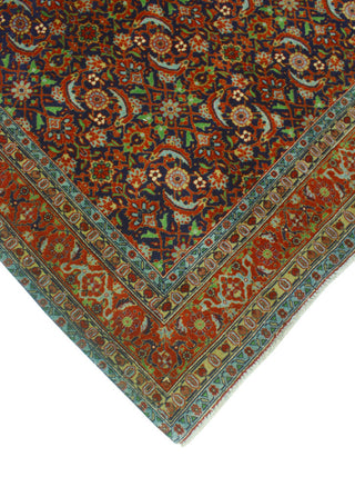 Fine Vintage Distressed Ebo Navy/Rust Rug, 4'9x6'2