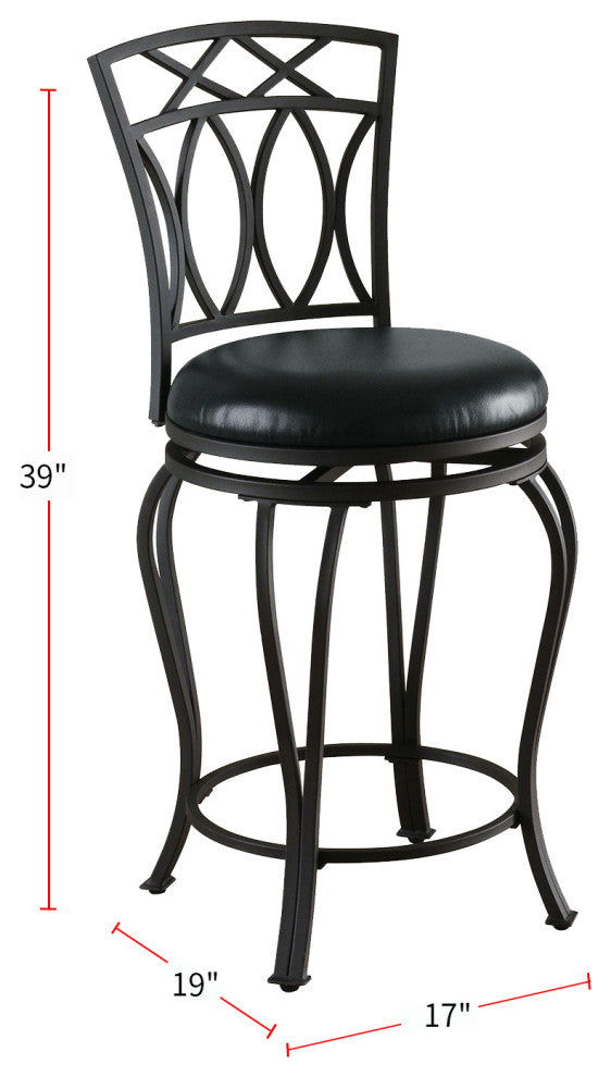 Metal Counte Height Stool, Black