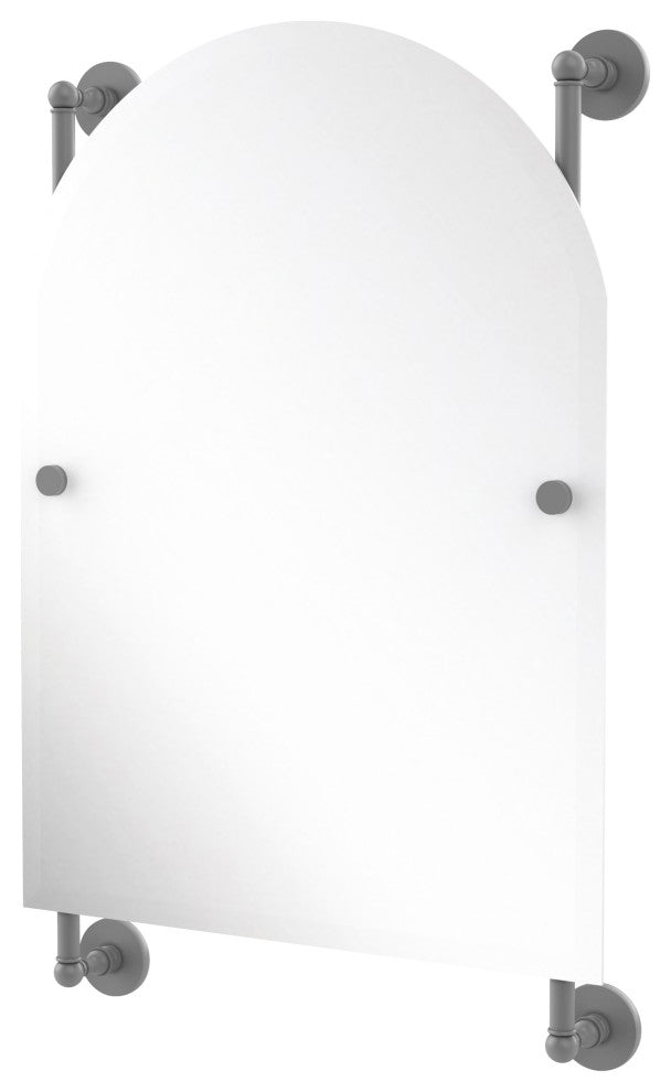 Prestige Skyline Arch Frameless Rail Mounted Mirror, Matte Gray