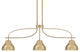 Cavella 3 Light Island Light New Age Brass Finish 7" NAB Metal Shades