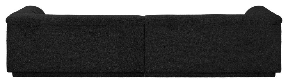 Cascade Upholstered Modular Sofa, Black, Boucle Fabric, Straight Sofa