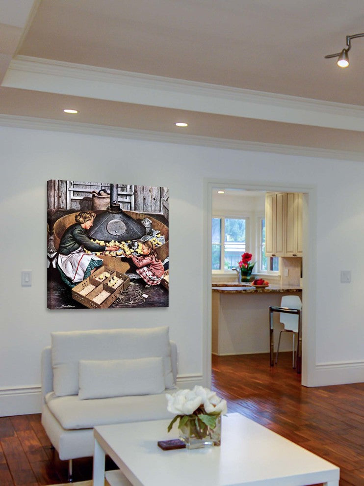 "Chicks in Incubator" Painting Print on Canvas by Stevan Dohanos