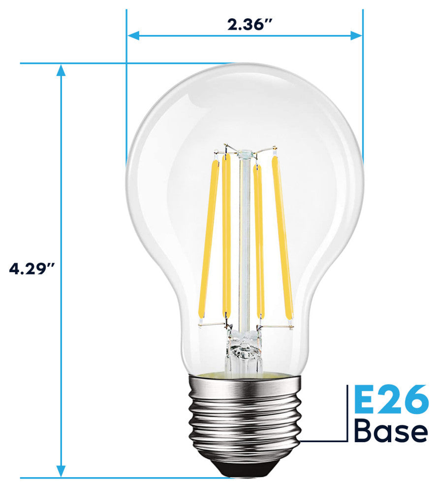 Luxrite Vintage A19 LED Light Bulb 1600LM 4000K Dimmable 12W Damp 2PK