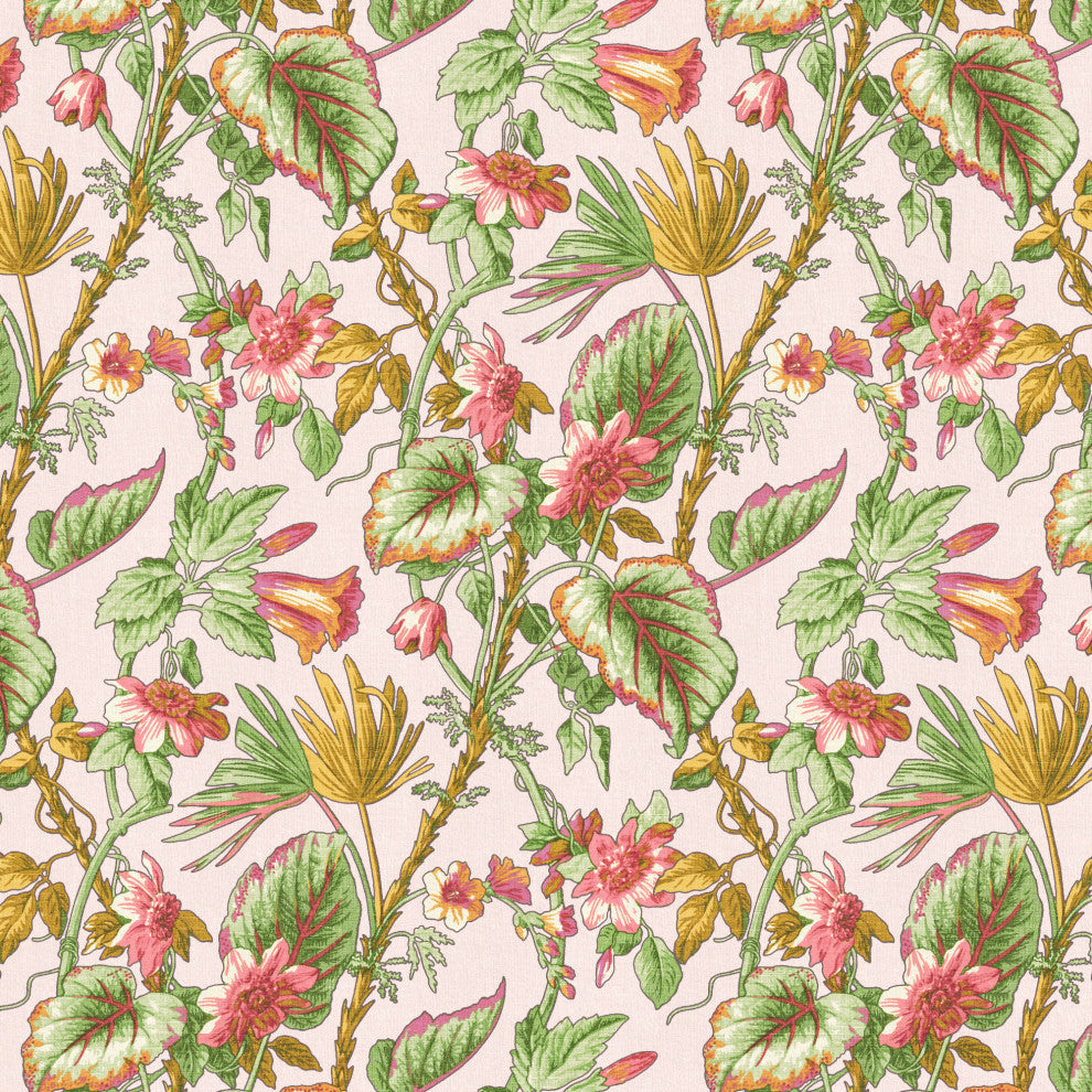 Red from Scalamandre Queen Geneva Bed, Tropical Flora Blush