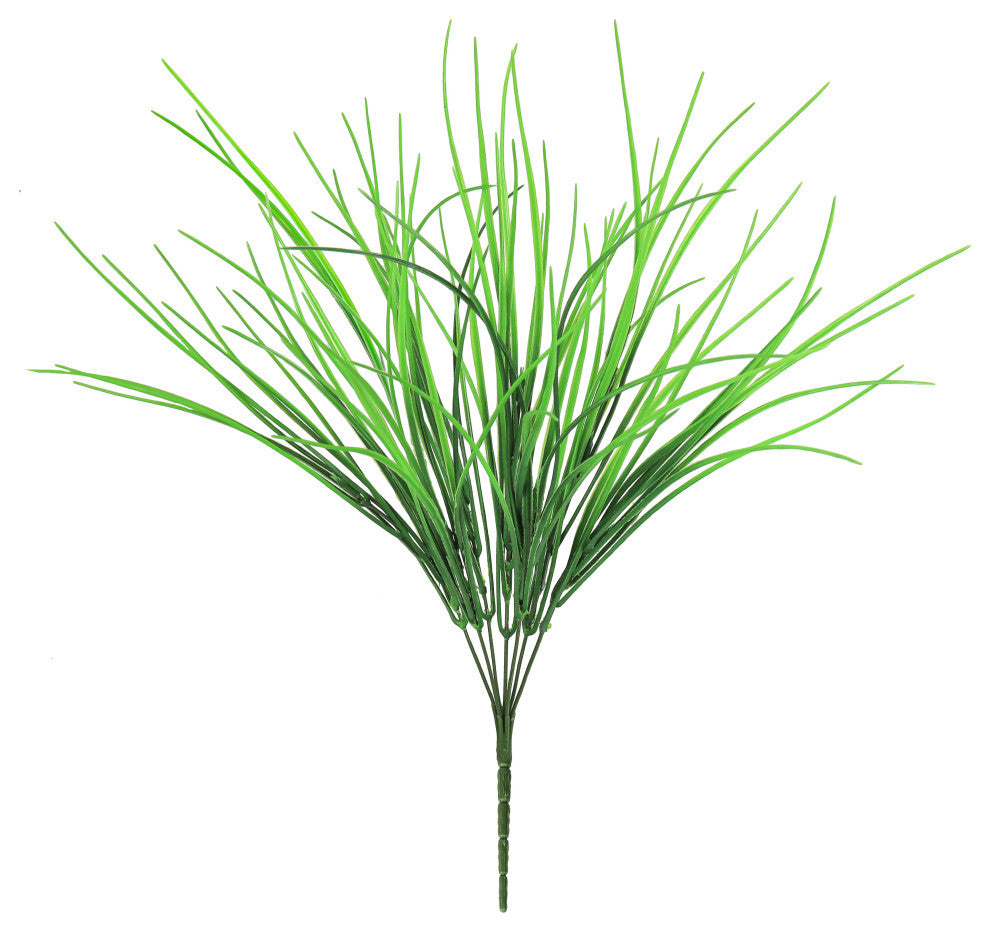 Set of 6 Artificial Grass Leaf Stem Plant Greenery Foliage Bush 16"