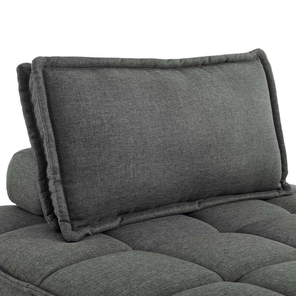 Saunter Tufted Fabric Fabric 5-Piece Sectional Sofa Gray -5210