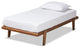 Kaia Mid-Century Modern Walnut Brown Finished Wood Twin Size Platform Bed Frame
