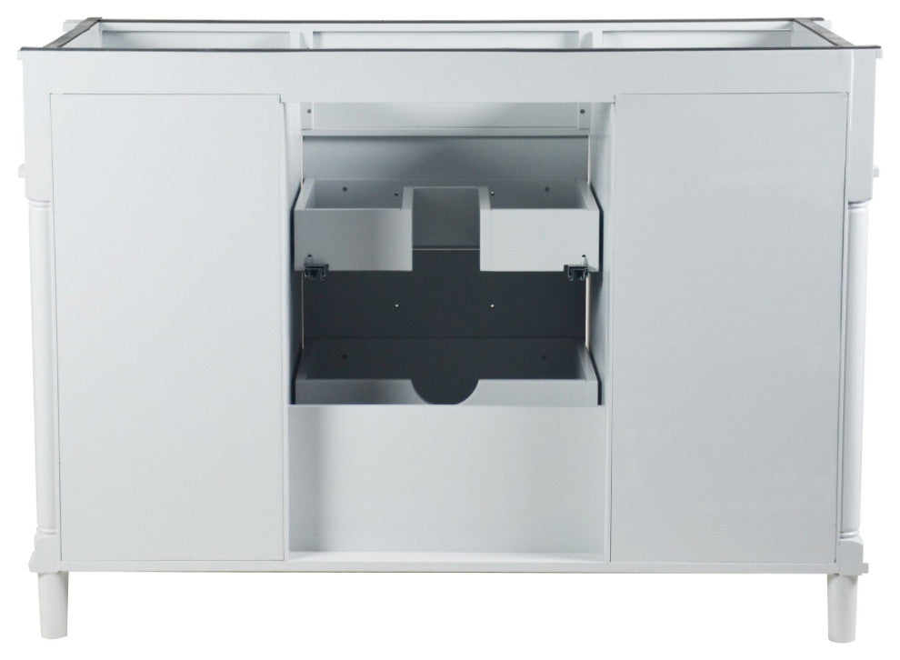 48" Single Vanity, White With White Carrara Marble Top