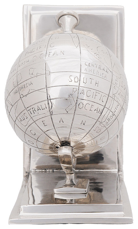 Alum Globe Bookend Set Of Two Aluminum Home Decor