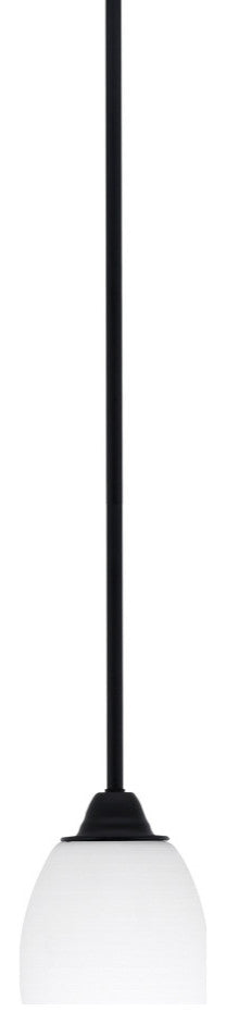 Paramount Mini Pendant, Matte Black, 5" White Linen Glass