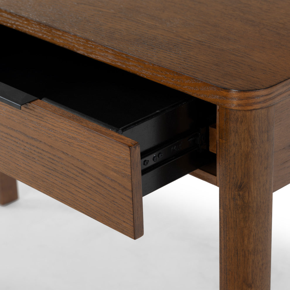 Safavieh Couture Gabrietta 2 Drawer Wood Desk, Medium Oak/Black