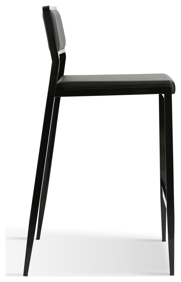 Gale Performance Vegan Leather Stackable Stool, Set of 2, Black