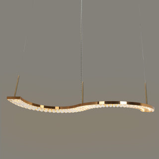 LNC Macrobotrys 42.6" Gold Contemporary Linear LED Kitchen Island Light