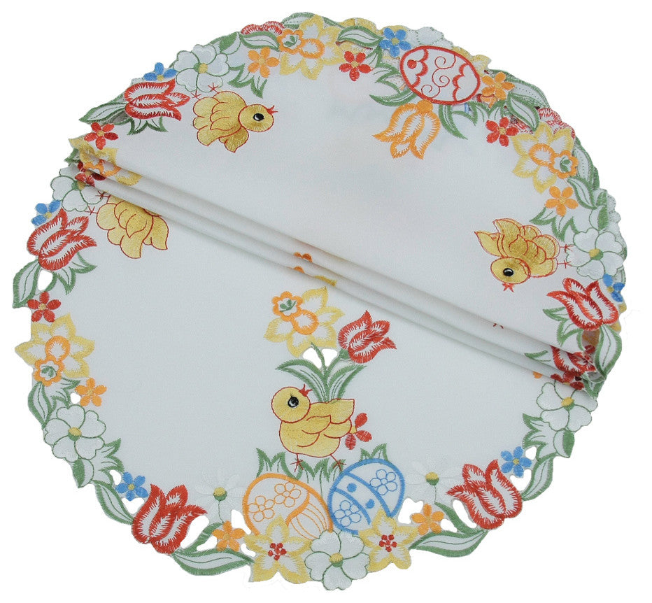 Spring Chicks 16" Round Doily, Set of 4