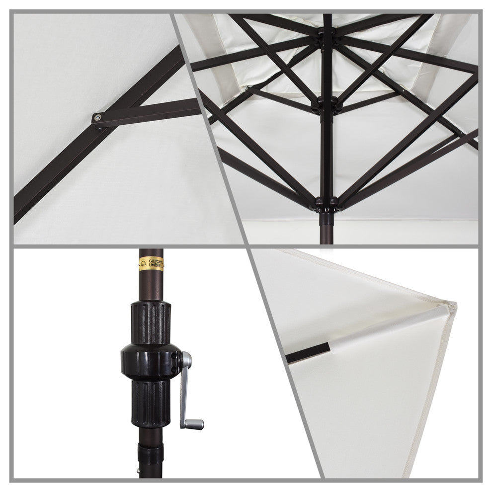 11'x8' Rectangular Aluminum Umbrella Bronze, Antique Beige