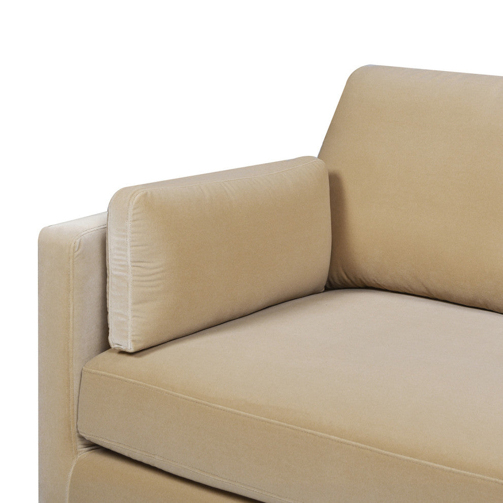 Knox 84" Modern Farmhouse Sofa, Fawn Brown Performance Velvet