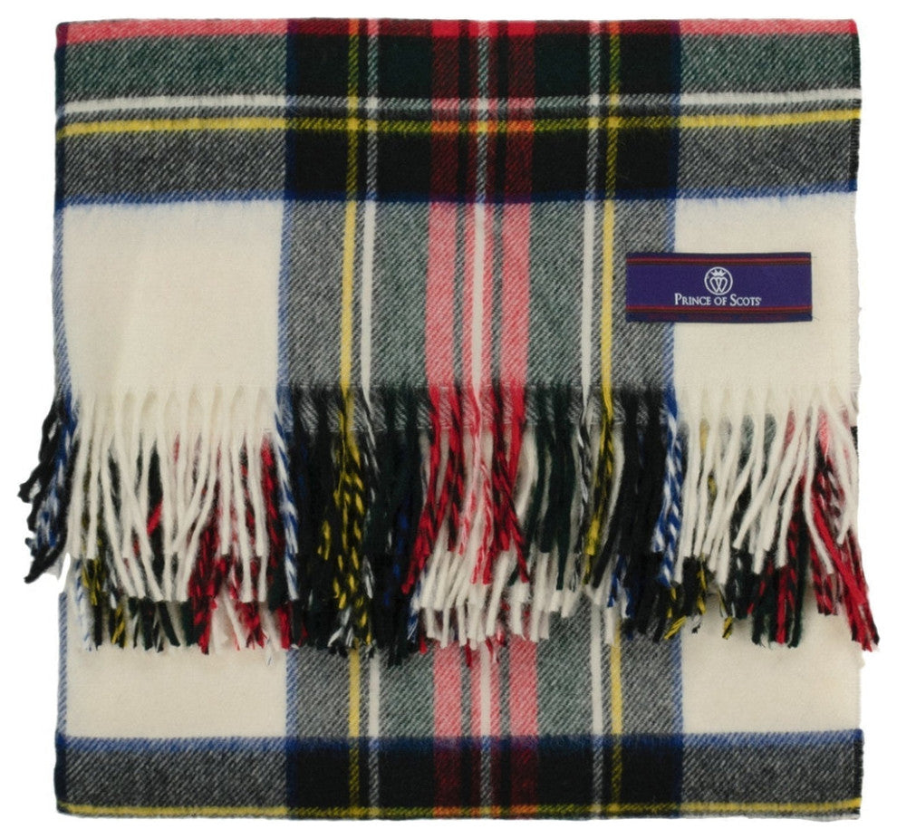 Prince of Scots Highland Tartan Tweed Merino Wool Throw, Dress Stewart