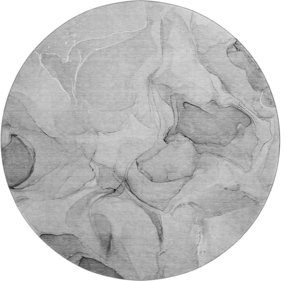 Premium Machine Washable Mayfield AMF504 Gray 8' x 8' Round Rug