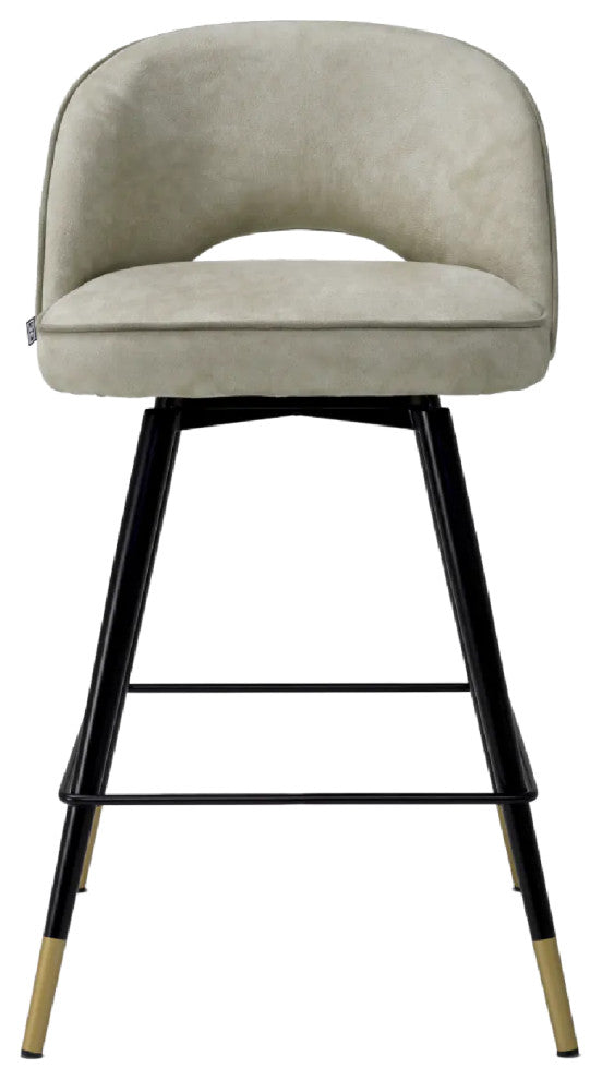Cut-Out Silver Counter Stools, Set of 2, Eichholtz Cliff