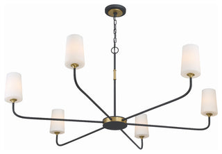 Niles 6-Light Black Forged/Modern Gold Chandelier