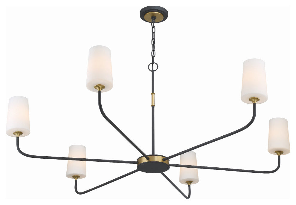 Niles 6-Light Black Forged/Modern Gold Chandelier