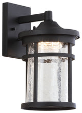 Campo Outdoor Wall Lantern Glass/Metal Integrated Sconce, Black, Width: 6.5"