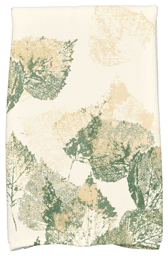 Fall Memories Floral Print Hand Towel, Green