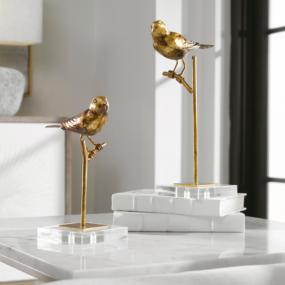 Uttermost Passerines Bird Sculptures, Set of 2